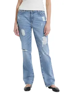 GUESS Jeans Female G08 Mid-Rise Distressed Straight Jeans