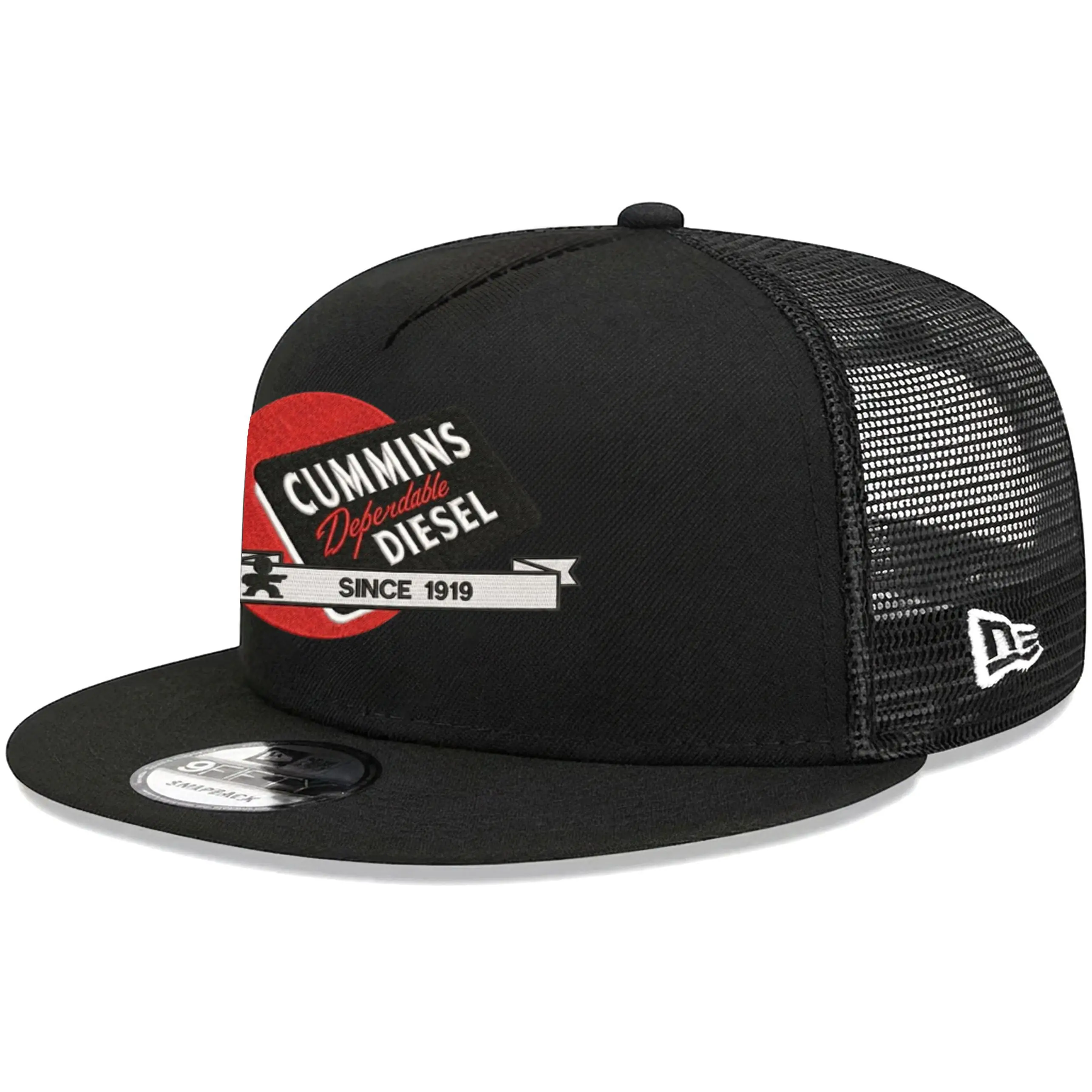 Cummins Diesel 59MODEL Hat Embroidered Trucker Cap, Vintage Black Mesh Snapback Mechanic Truck Driver Racing Style Hat for Men