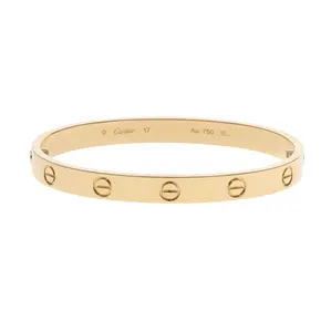 Pre-owned Cartier Love Bangle Bracelet Size 17