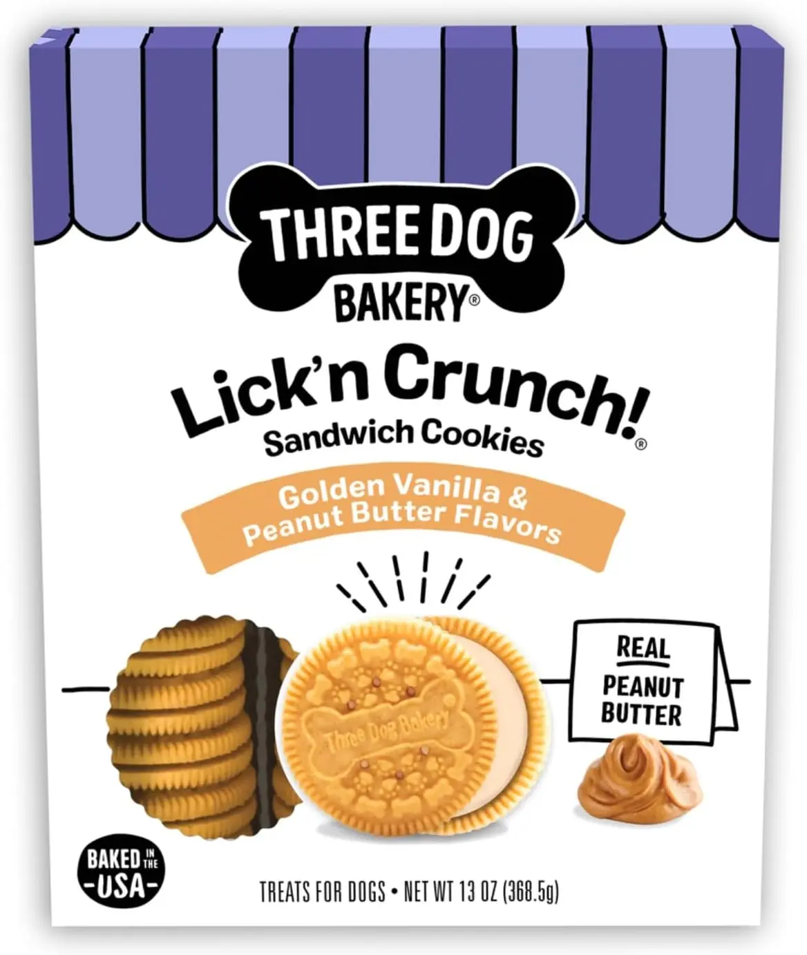 Classic Cremes Baked Dog Treats, Golden with Peanut Butter Filling, 13 oz,Brown Classic Cremes Baked Dog Treats, Golden with Peanut Butter Filling, 13 oz,Brown