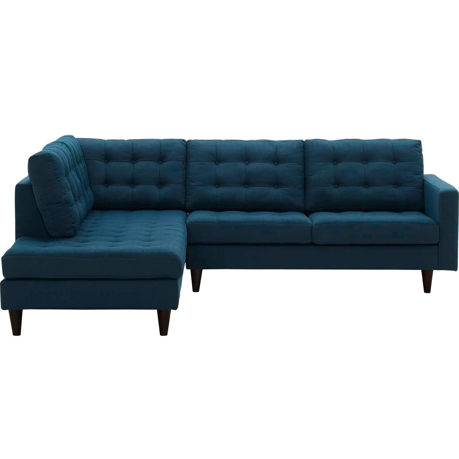 Modway Empress 2 Piece Upholstered Fabric Left Facing Bumper Sectional