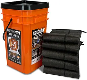 Quick Dam Grab & Go Flood Kit includes 5- 10ft Flood Barriers in Bucket