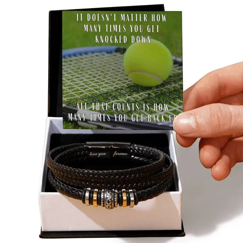 Tennis Gift for Son Grandson Teen Boys Bracelet Mens Charm Bracelet gift from Mom Gift from Dad, Mum Gift from Grandparents Birthday