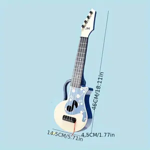Kids' Simulation Bass Guitar Toy Ukulele Musical Instrument Toy Playable Non-Electric 46CM/18.11in 14.5CM/5.71in 4.5CM/1.77in for Imaginative Play