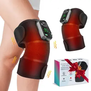 Knee Massager Hot Compress Electric Muscle Relief Knee Shoulder Pad Heated Brace USB Rechargeable Parents Gifts
