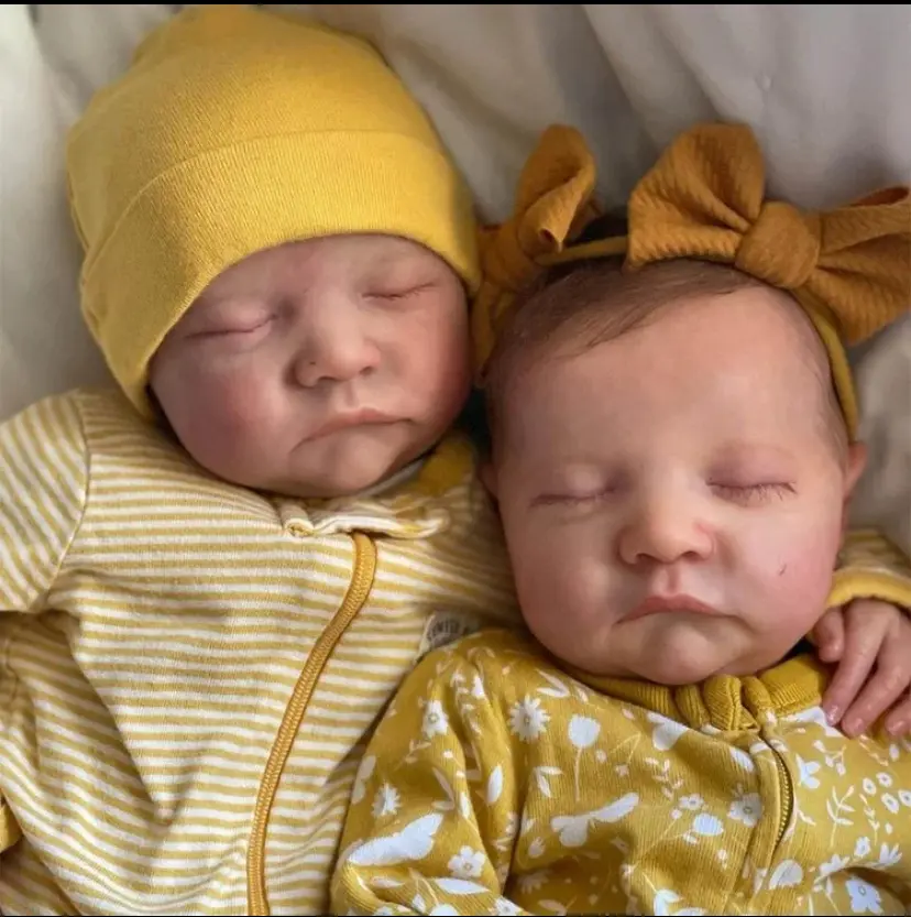 Realistic Vinyl 20" Reborn Doll Twins with Birth Certificates, Baby Bottles, Clothing, and Diapers