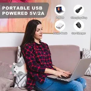 Cat-Shaped Heating Pad, Relieves Menstrual Pain, Portable Pain Relief, Portable USB Powered Electric Heat Pad, Cute Plush Toy, Fun Gift for Women Teens Kids