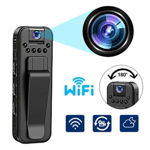 Hands-Free Clip-On Body Camera - 180° Rotating Lens, IR Night Vision, WiFi Connectivity, HD Video/Audio & Loop Recording, Wearable Action Cam for Outdoor Sports & Daily Use