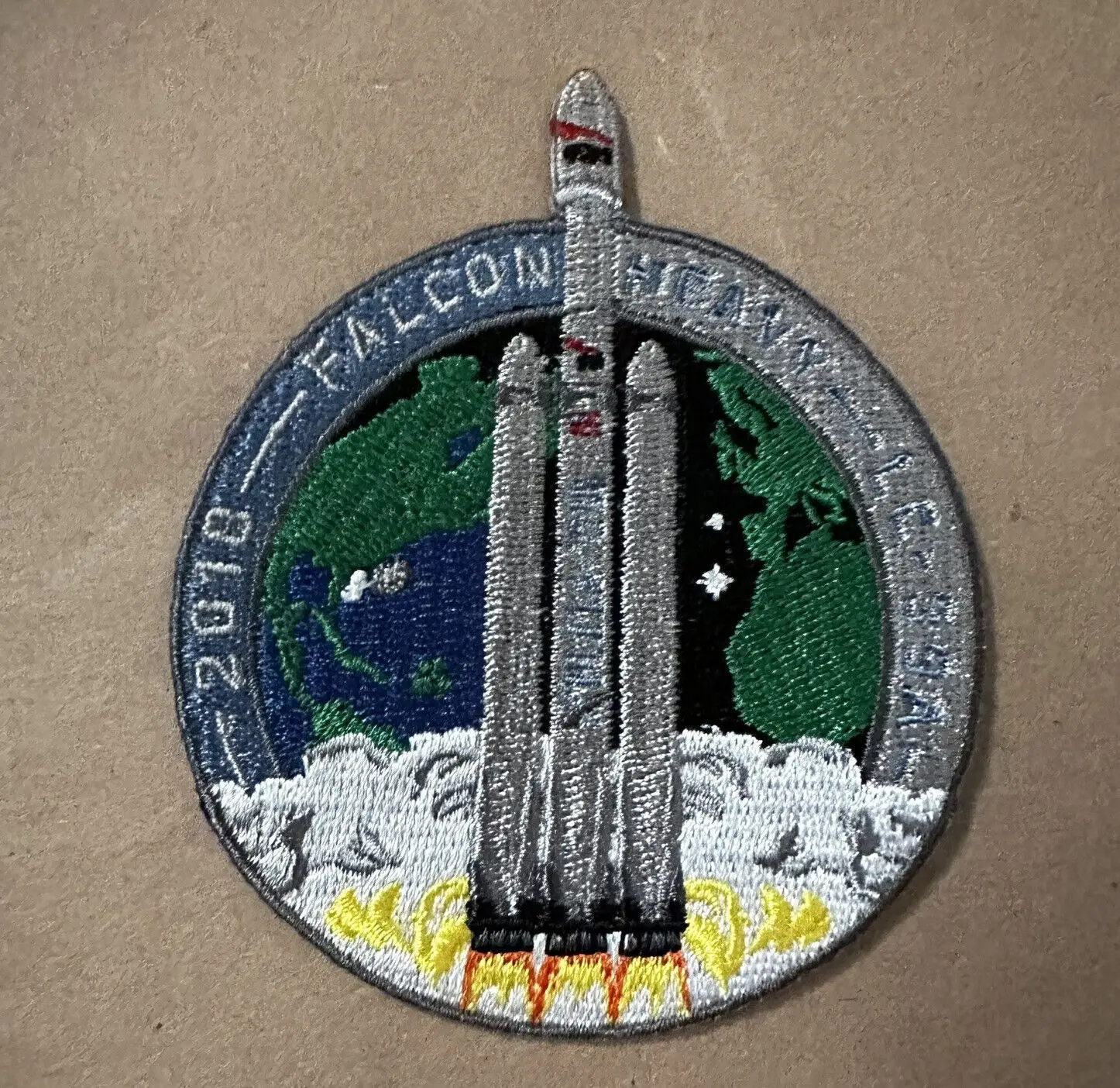 Original SpaceX FALCON HEAVY 2018 First Launch Mission Patch NASA Falcon 9 3