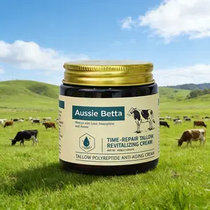 Aussie Betta Time-Repair Tallow Revitalizing Cream for Deep Wrinkles & Dry Skin Intense Overnight Moisturizer with Peptides & Shea Butter Soothes Sensitive & Mature Skin