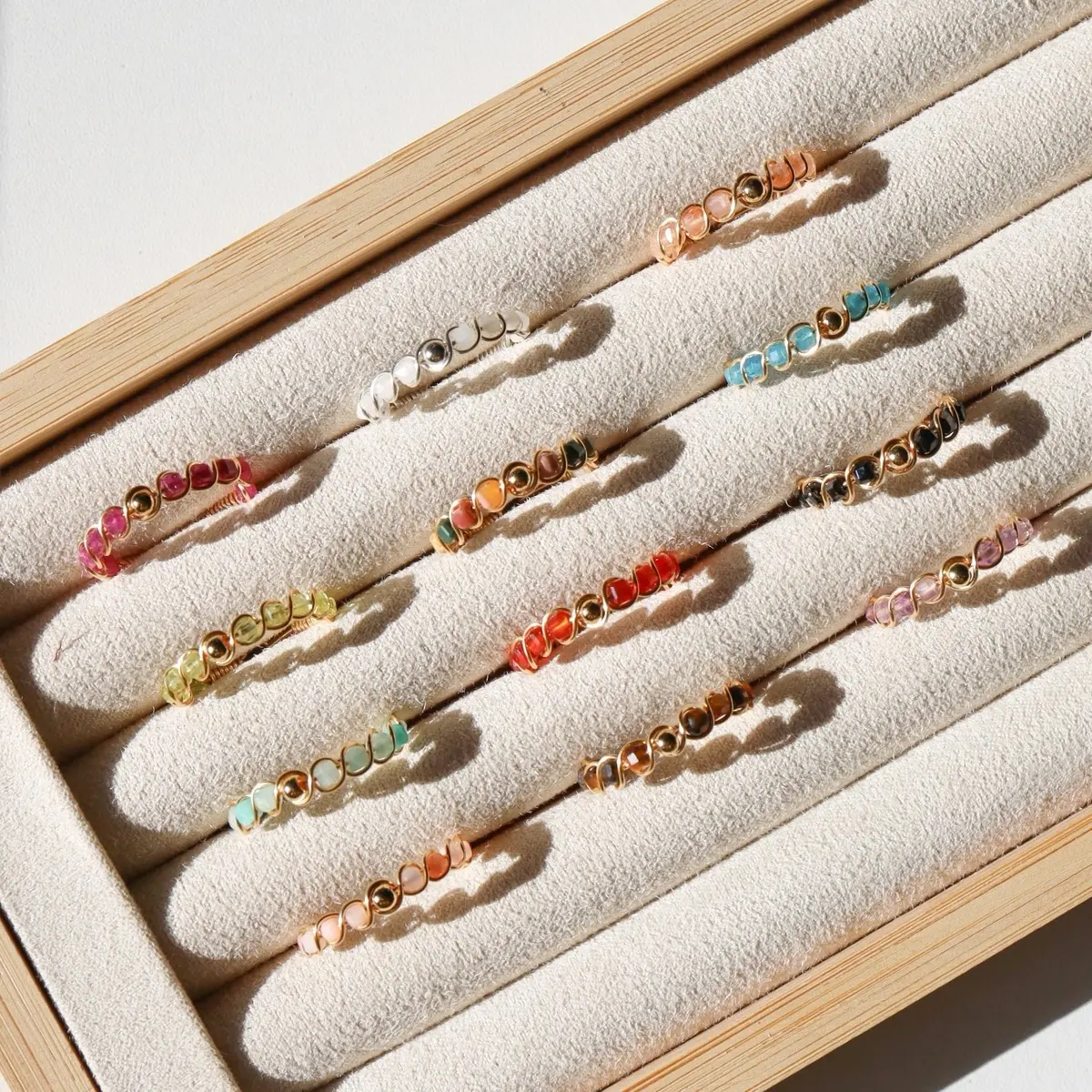 Unique Trendy Twisted Gemstone Crystal Rings, Natural Gemstone Rings, Gemstone Rings Healing Crystal Benefits, Gemstone Rings for Her, Gift Ideas Unisex Daily Wear Jewelry