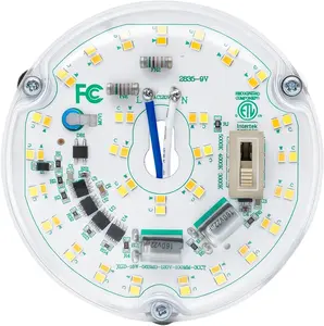 LED Ceiling Fan Light Retrofit Kit, 4 Inch, Ceiling Light Replacement kit Panel PCB Engine, 18W, 3CCT 3000K-4000k-5000K Shift by Toggle Switch 120V, ETL, 2200LM, CRI90, Dimmable