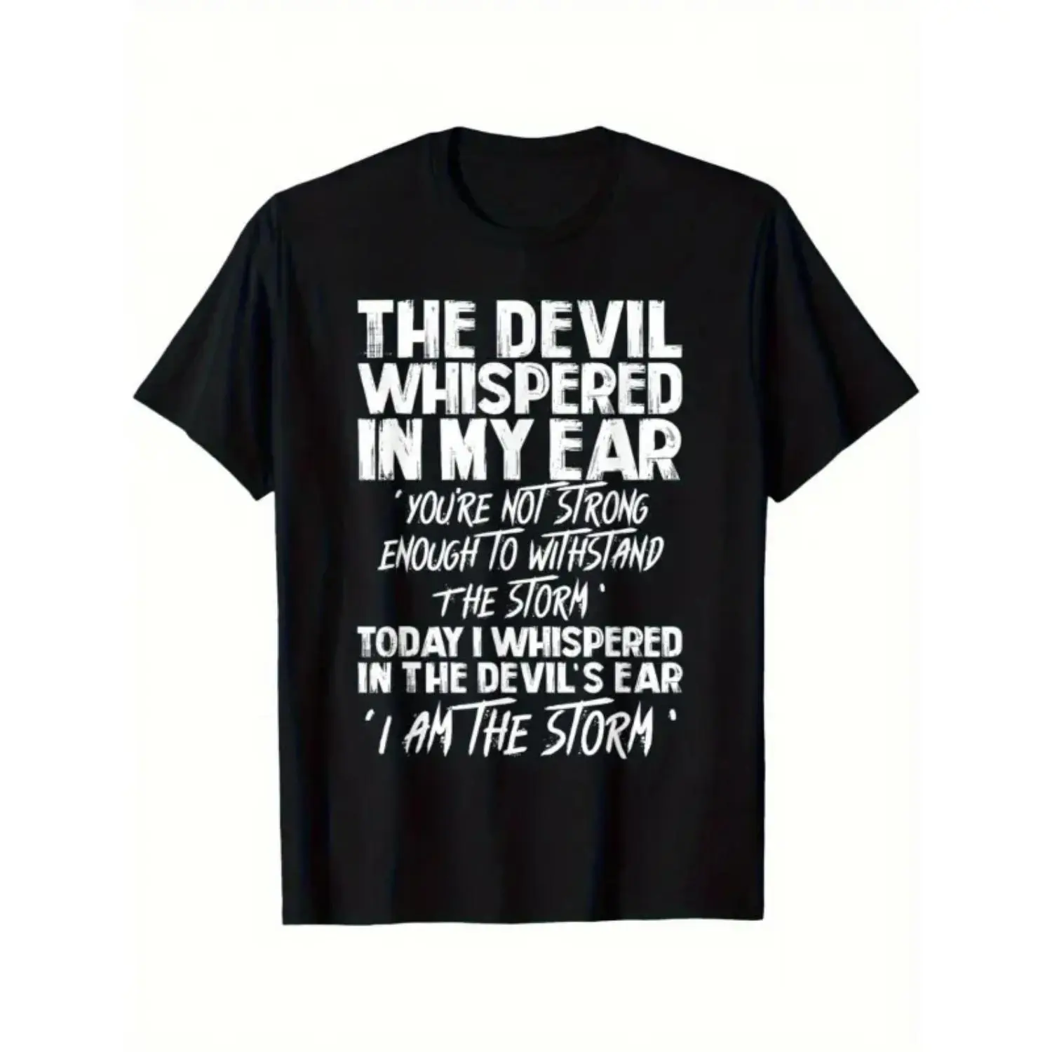Men's and women's fun devil quotes t-shirt-devil whispers in my ear bold declaration-light four seasons fitness casual top Crewneck Menswear Tshirt graphic tee men's t shirts