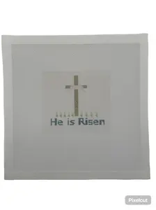 He is Risen Easter Cross Needlepoint Canvas