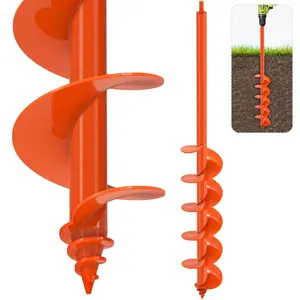 Auger Drill Bit for Planting - 4"x 32" Heavy-Duty Garden Auger Drill Bit, Fits 3/8" Hex Drive Drill - Bulb Planter Tool, Auger  Hole Digger for Bulbs, , Fence Posts