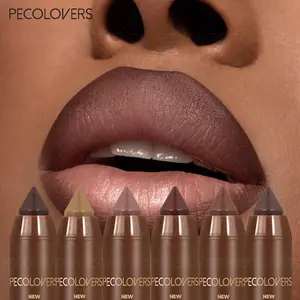 6pcs/set Nude Matte Lipsticks Waterproof Long Lasting Lip Stick Sexy Red Pink Pigments Velvet Lipstick Profissional Cosmetics Makeup Lip Crayon