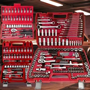 46-Piece Professional Car Repair Tool Set, Automotive Tool Kit, Torque Wrench & Screwdriver Kit, Multi-Function Tools for Cars/motorcycles/bikes, Portable Home Mechanic Toolbox