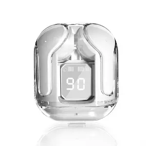 Transparent Shell Wireless Bluetooth Earbuds with LED Digital Display In-Ear HiFi Sound Clear Stylish Design
