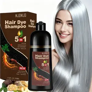 5-in-1 Silver Gray Hair Dye Shampoo – Natural Plant-Based Formula, Quick Gray Coverage, Conditioning & Color-Locking, Unisex 500ml, Semi-Permanent, Ammonia-Free, Hair Color for Men & Women