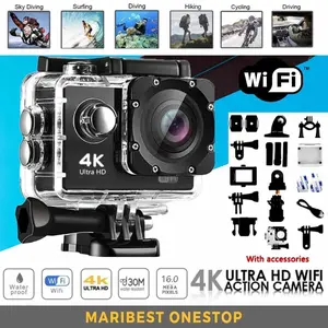 4K Ultra HD WiFi Sports Camera 30M Underwater Recorder Waterproof Go Pro Camera 16MP 1080P Sports DV Sports