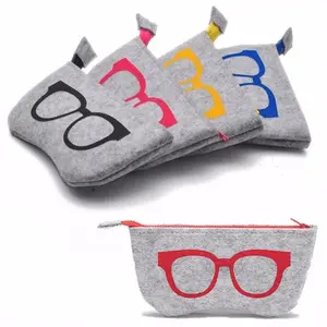 1pc Soft Felt Glasses Case - Protective Portable Pouch for Fashion Sunglasses, Reading Glasses, Eyeglasses, Jewelry, and Makeup - Stylish, Durable, and Compact Holder with Soft Interior Lining