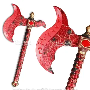 Munetoshi Fantasy Red Demon Bloodaxe Foam Axe Replica Medieval Costume Cosplay Prop