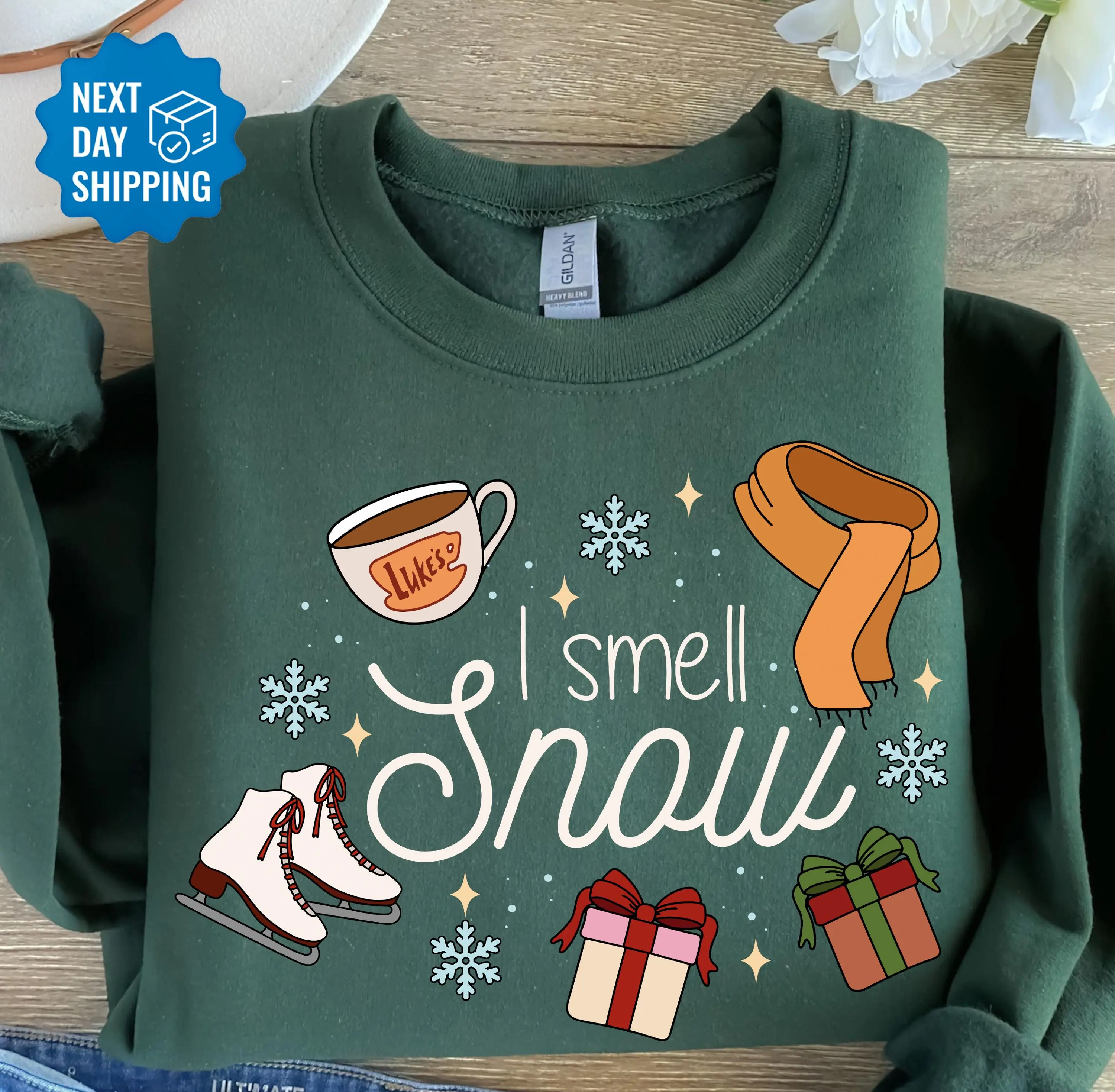 Stars Hollow Gilmore Girls Inspired Sweatshirt, I Smell Snow Gilmore Sweatshirt, Luke's Diner Tee, Gilmore Rewatch, Gilmore Girls Lover Gift