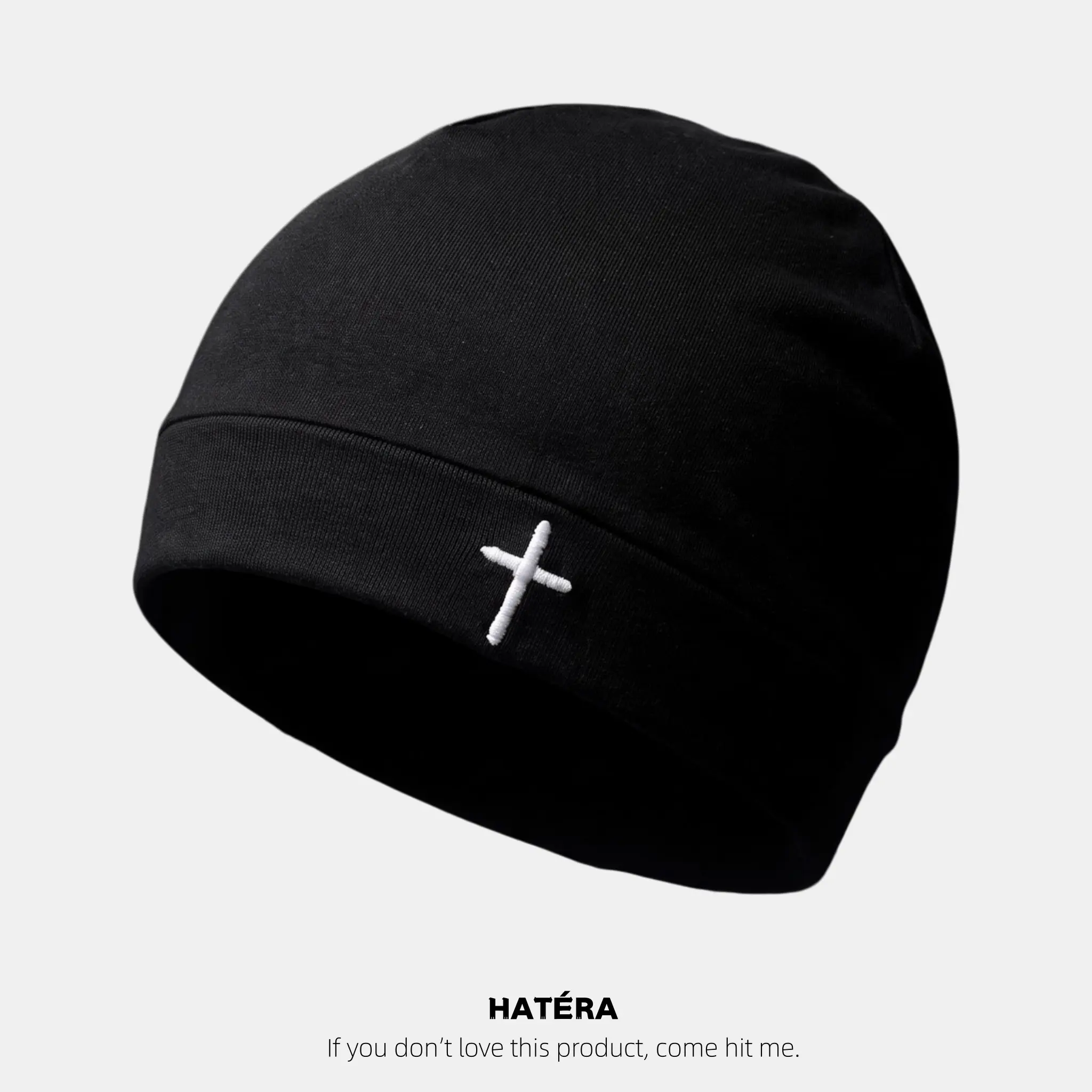 Cross Embroidered Quick-Dry Skull Cap, Premium Stretch Elastic Construction, Unisex Casual , Suitable For Travel & Year-Round Daily Wear
