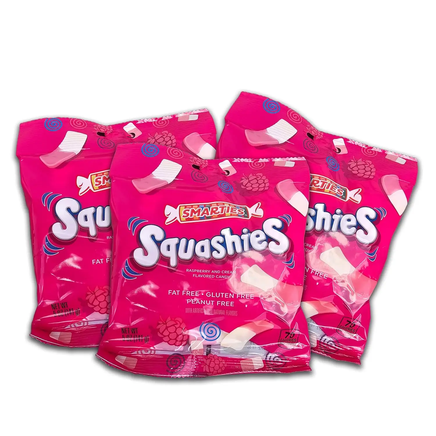 Smarties Squashies 3 Pack Foam Marshmallows Gummies Candy Gluten Free Snack Sweet 5 oz Bulk Candy Bags for Birthday and Holiday Party Favors