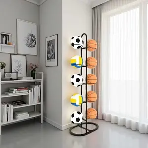 2026 New Basketball Storage Organizer, Dual-Sided Ball Holder for Home, Kids' Kindergarten, Dormitory, Easy Mobile Multifunctional Rack