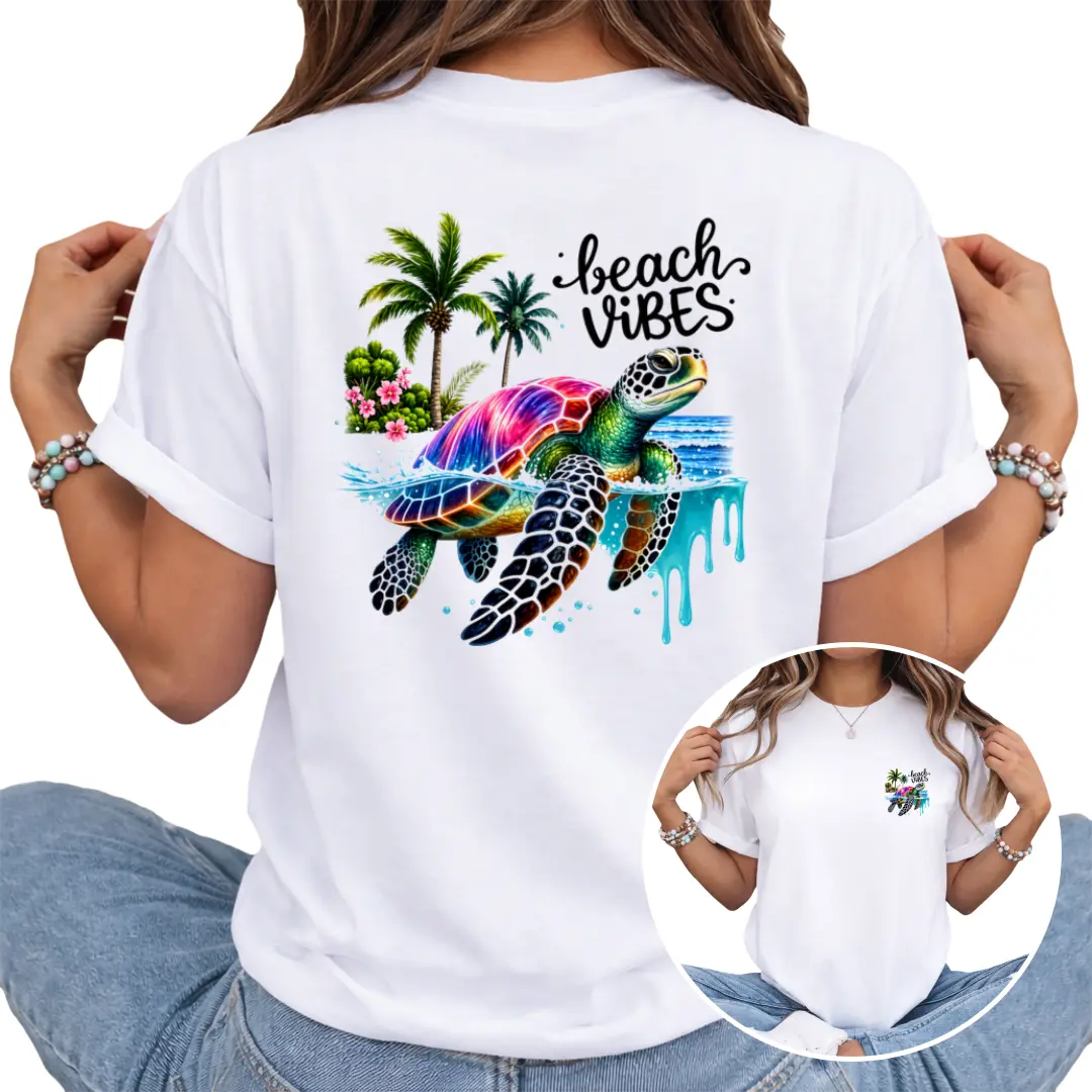 Casual Everyday Tops for Women, Sea Turtle Graphic Short Sleeve T-Shirt with a Soft, Fitted Crew Neck for All Seasons, Tshirt