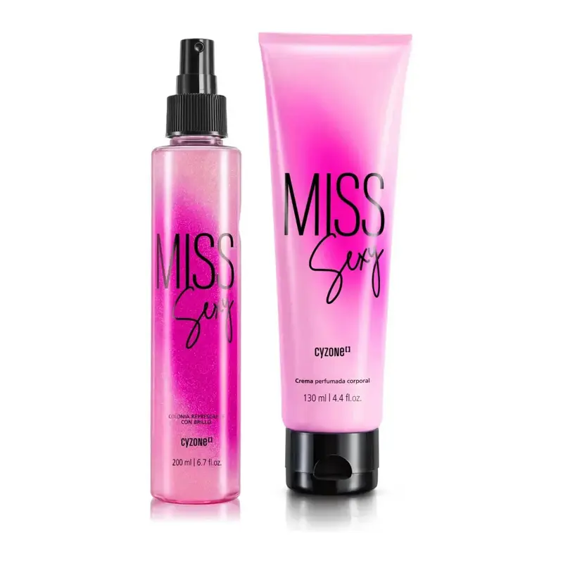 Cyzone Miss Sexy Perfume & Body Cream Set - 200ml Spray & 130ml Cream - Fragrance for Women - Luxurious Scented Body Care