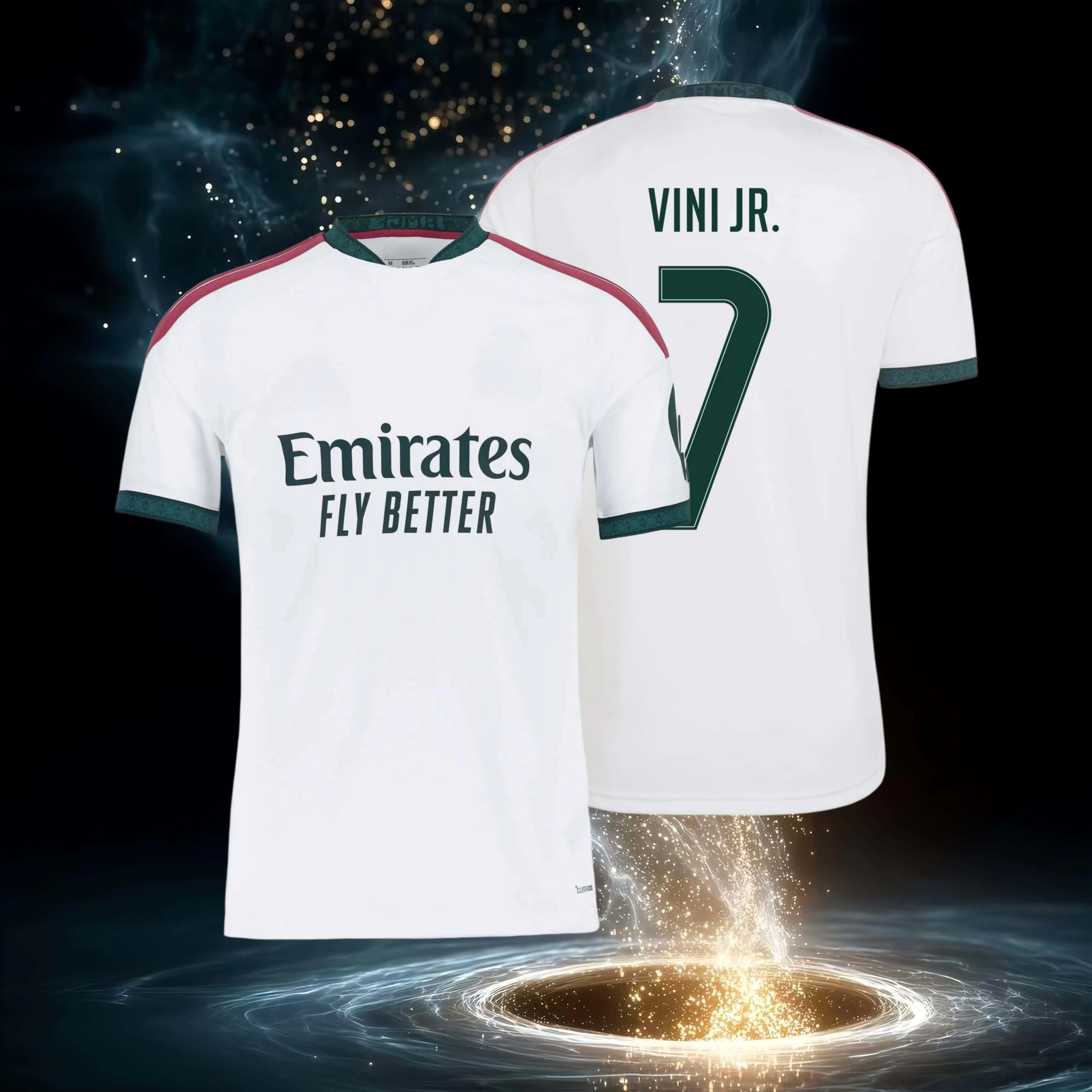 25 26 Home 7# VINI Short Sleeve Soccer Jersey Fans Version White