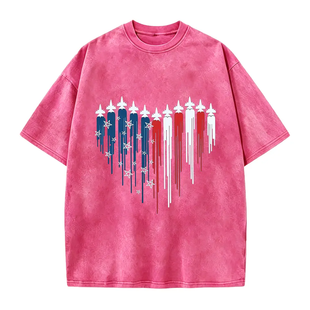 Patriotic Jet Heart Shirt – Military USA Graphic Tee, 4th of July Shirt, American Pride Top, Red White Blue Veteran Tee