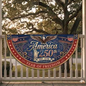 USA 250th Anniversary Fan Flag: Semiquincentennial 1776-2026 Patriotic Eagle Outdoor Banner, 250 Years Of Freedom, July 4th Independence Day
