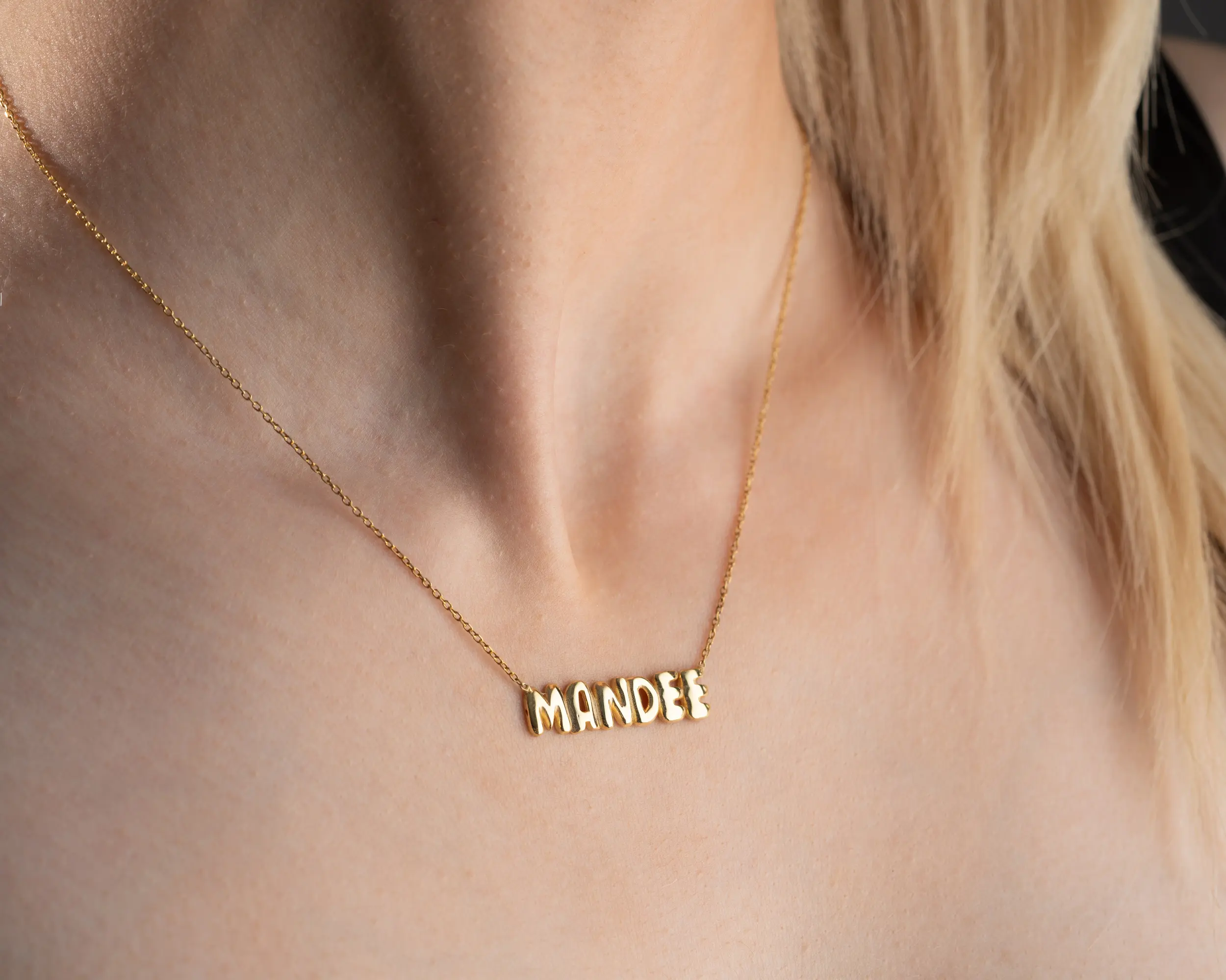 Adorn Aura Custom Bubble Name Necklace Female Daily Birthday
