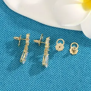 10pcs Flower-Shaped Earring Backs in Golden Tone Copper - Secure Locking Lifter Replacements for Heavy Earrings, Ideal for Droopy Ears & Studs, Flat Back Earrings