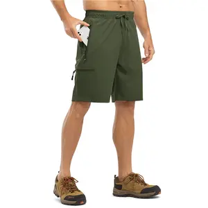 GOPUNE Men's Hiking Shorts with 5 Zip Pockets 9'' Lightweight Outdoor Work Athletic Travel Short for Men Casual Running