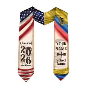 [HOT 2026] Personalized Ecuadorians American Graduation Sash 2026, Ecuadorians Graduation Stole Custom, Ecuador Graduation Sash, Ecuador Flag Stoles