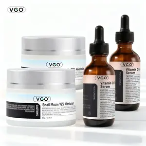 VGO Hydrating Vitamin C Serum & Snail Mucin - Ideal for Sensitive Skin Radiance Daily Radiant Skin Repair Comfort Anti-Wrinkle Moisturizing Cream Radiance