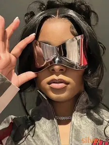 Unisex Y2k Style Sunglasses, Square Mirrored Shades, Vintage Trendy Wrap Around Sunglasses, Retro Fashionable Sunglasses for Men & Women for Outdoor Activities