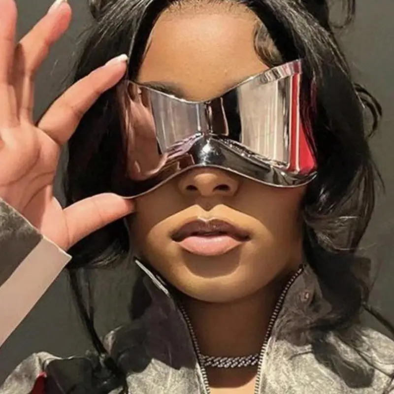 Unisex Y2k Style Sunglasses, Square Mirrored Shades, Mirrored Eyewear, Vintage Trendy Wrap Around Sunglasses, Retro Fashionable Sunglasses for Men & Women, Trendy Casual Sunglasses for Outdoor Activities