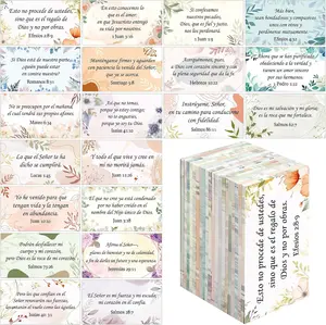 200 count Spanish Prayer Cards  Christian Cards with Inspirational  Verses and Mini Scripture Spanish Christian Gifts for Daily Encouragement mother's day , 20 Styles(Flower)