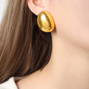 18k Gold Plated Oval studs