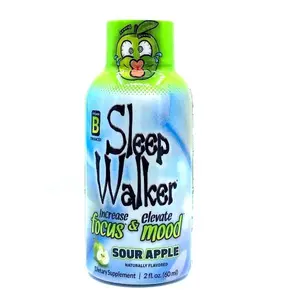 Evol Nutrition Sleep Walker Shot Sour Apple Flavor for Focus Mood & Energy 2 fl oz 60 ml Dietary Supplement