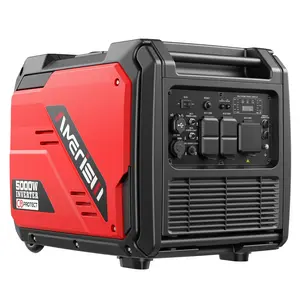 AMERISUN Portable Inverter Generator 5000W with CO Sensor, Hurricane season, Super Quiet Gas Generator with RV Ready 30A Outlet, Wheels Handle Kit, Parallel Capable for Home Backup Emergency Use Camping, EPA Compliant(AM5046C)