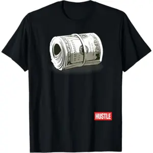 Casual T-shirt Hustle T-shirt, Hundred Dollar Bill, Mo Money by Zany Brainy T-Shirt Graphic Graphic Tees