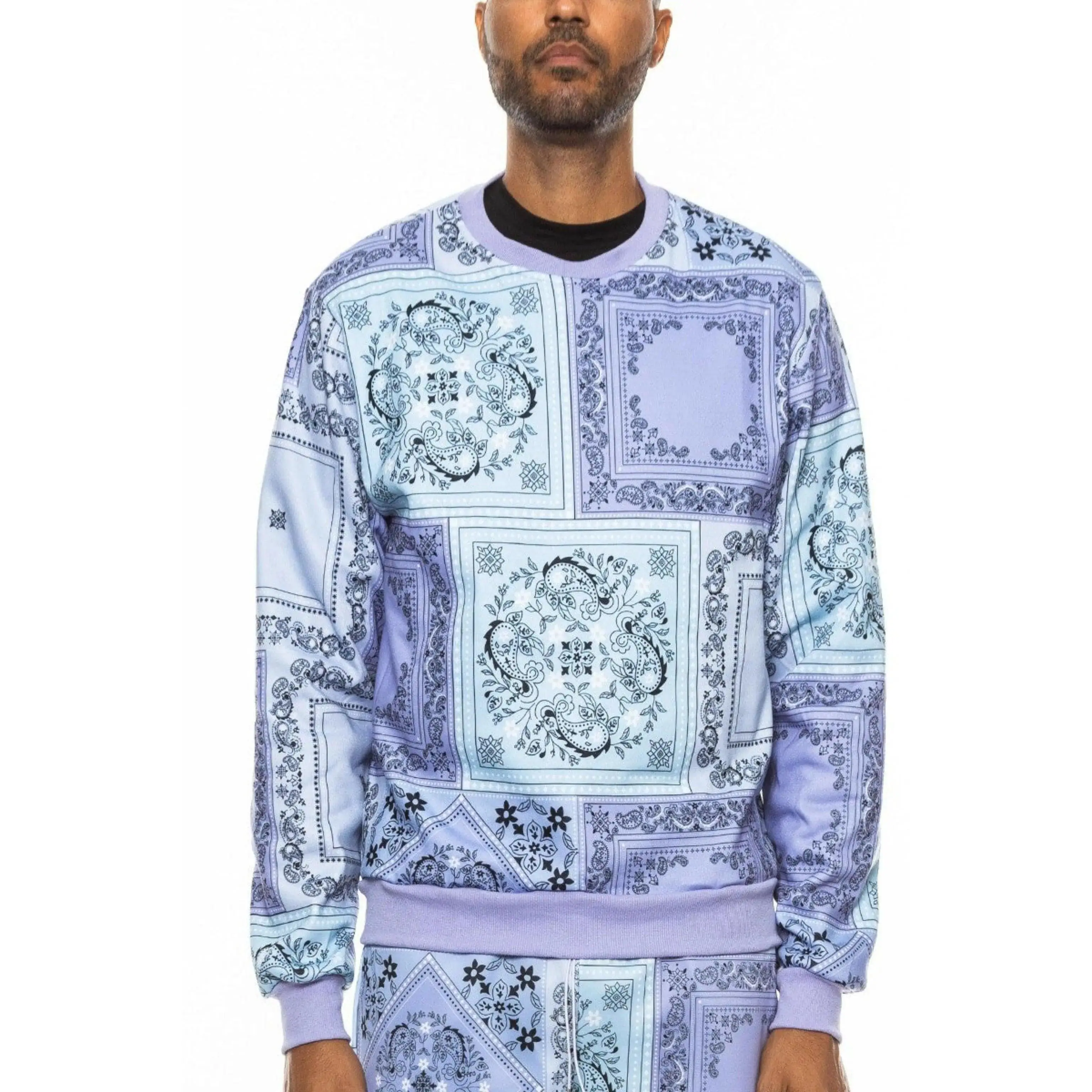 Paisley Epic Lavender Bandana Print Sweater