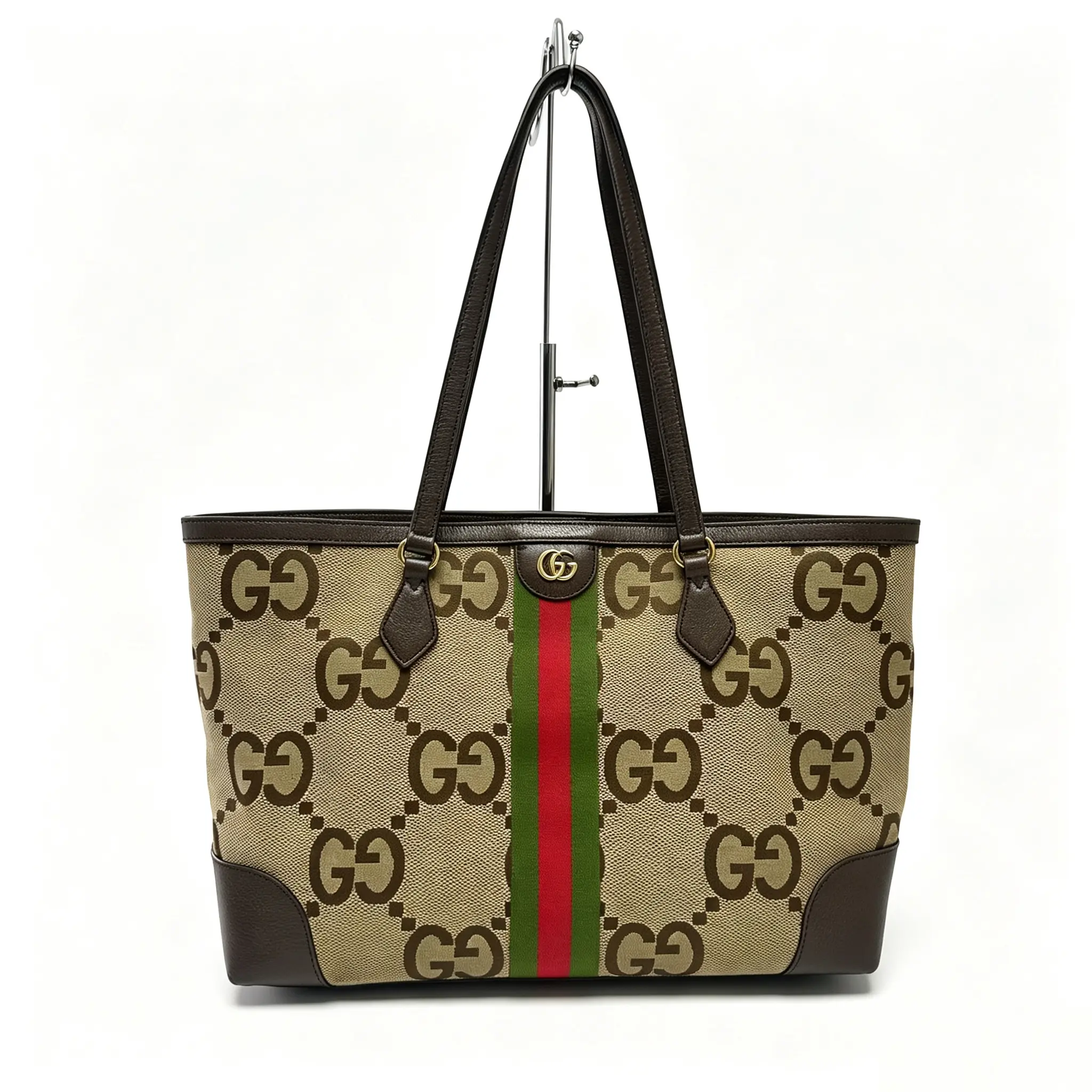 Pre-owned Gucci Ophidia 38 Open Top GG Tote Handbag D0223
