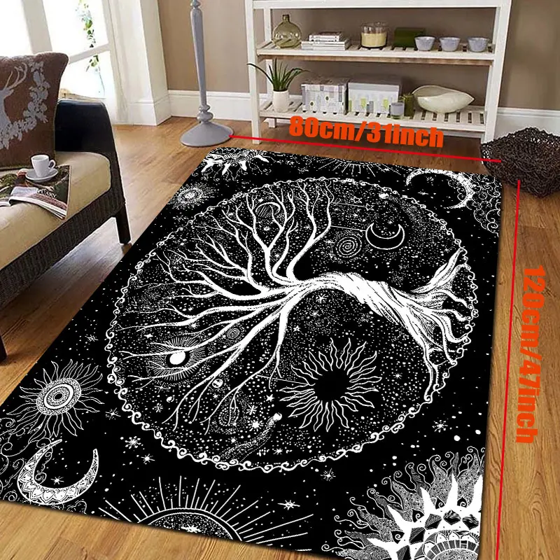 Vibrant Tree of Life Tapestry Rug -Soft, Durable, Non-Slip, Easy to Clean - Perfect for Bedroom, Living Room, College Dorm Decor, Fall Halloween Decor Runner Carpets